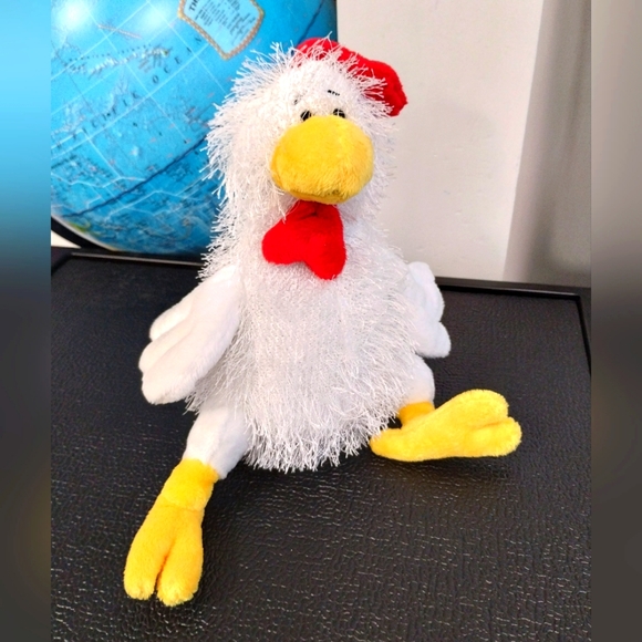 ✓Ganz Fuzzy White Chicken 12" Stuffed Animal - Picture 2 of 12